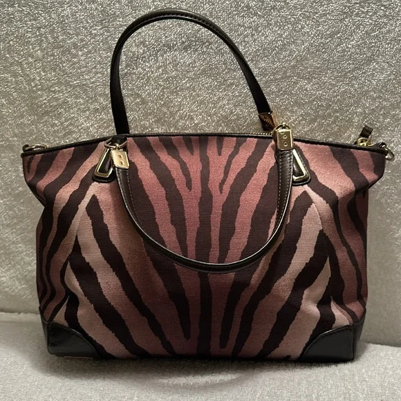 Coach Black and Brown Tote Bag with Zebra Print - Picture 4 of 15